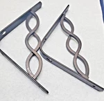 2 (1 Pair) Rubbermaid Bronze 6" Celtic Scroll Metal Shelf Brackets Pre-owned. Fixed Price $17.99.