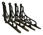 Set Of 4 New Rustic Cast Iron Shelf Brackets Classic X 6.5" Vintage-style. Fixed Price $37.95.