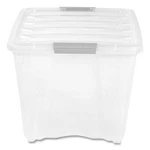 Iris Stack And Pull Latching Flat Lid Storage Box, 13.5 Gal, 22" 16.5"X13.03". Fixed Price $32.75.