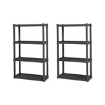 Sterilite Plastic Indoor Outdoor 4 Shelf Durable Shelving Unit, Gray, 2 Pack. Fixed Price $104.99.
