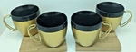 Vintage Mcm Thermo-serv Insulated Cups Set Of 4 Wire Handle. Fixed Price $12.85.