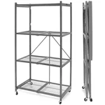 Origami R5 4-SHELF Heavy-duty Folding Storage Rack, Pewter Large Foldable M.... Fixed Price $215.10.