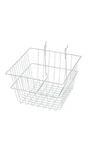 Lot Of 6 Wire Baskets White Grid Slatwall & 12" X 8" Powder Coat. Fixed Price $75.95.