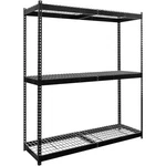 Hallowell 18" 48" 84" Black 3- Shelf Boltless Shelving Particle Board 2310LB. Fixed Price $627.37.