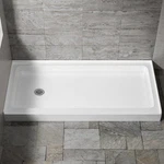 Durable Glossy White Finish Shower Base 60IN.LX32 In.w Easy To Clean. Fixed Price $309.99.