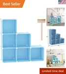 Versatile 6-CUBE Shelf Unit Large Capacity Storage For Home And Office. Fixed Price $56.99.