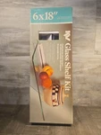 Kv Knape & Vogt Clear Glass Shelf Kit Anchor 6X18" Missing Screws Open Box. Fixed Price $17.99.