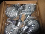 Uline 5" Chrome Lockable Wheels For Wire Shelving Unit H-1205WH-C Set Of 4 Nib. Fixed Price $175.00.