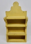 Wood Wall Shelf Display Yellow Rustic Shabby Small 4 Shelves Cottage Farmhouse. Fixed Price $32.99.