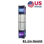 81.1IN Square Portable Aluminum Spiral Tower Display Case With Shelves & Panels. Fixed Price $374.99.