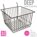 Only Hangers Deep Wire Baskets For Gridwall, Slatwall And Pegboard - Black 3PK. Fixed Price $29.73.