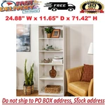 71" Tall Adjustable 5-SHELF Wood Bookcase Storage Shelving Wide Bookshelf. Fixed Price $45.97.