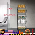 5 Tier Wire Grid Retail Display Shelf Merchandise Rack Stand W/ Wheels. Fixed Price $92.32.