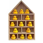 Pc 11-SLOT Wooden House-shaped Mini Figures Cubby Box Display Shelf Organiz.... Fixed Price $36.36.