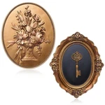 2 Pack Vintage Wall Sculptures Gold Flower Art And Oval Embossed Intrica.... Fixed Price $57.52.