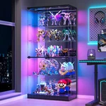Glass Display Cabinet With Rgb Lights, 5-TIER Figure Cases Locks. Fixed Price $229.09.