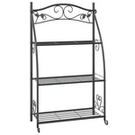 Flower Rack Plant Stand Display Ladder Shelf Outdoor Patio Black Steel Vidaxl. Fixed Price $71.99.