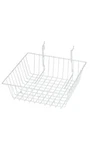 Lot Of 6 Slatwall & Wire Baskets White 12" X 4" Gridwall. Fixed Price $72.95.