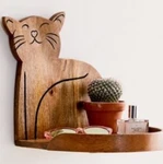 Urban Outfitters Wood Cat Hanging Trinket Shelf Wall Decor 11 X. Fixed Price $49.99.