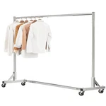 Heavy Duty Chrome Rolling Garment Rack - 600LB Capacity, 70IN Extra Long. Fixed Price $123.89.
