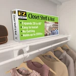 Ez Shelf Closet With Hanging Rod 28-48 Expandable, White, She.... Fixed Price $140.39.