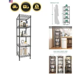 5 Tier Standing Shelving Metal Units, Adjustable Height Wire Shelf Display Ra.... Fixed Price $52.79.