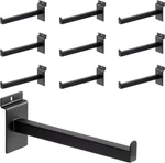 Set Of 10 Black 8" Slatwall Display Hooks Square Tube Retail Shelf Brackets. Fixed Price $39.99.