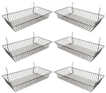 Wire Baskets For Grid Wall And Slat 24" X 12" H -6PK. Fixed Price $50.42.