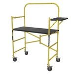 4' Powder Coated Yellow Steel Rolling Scaffold Foldable Mobile Work Platform. Fixed Price $371.99.