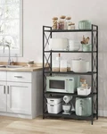 White 5 Tier Metal Storage Shelving Unit With X Side Frames. Fixed Price $56.42.