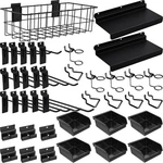 Beaptcely 40 Pcs Slatwall Accessories Set - Includes Metal Wire Baskets, Stor.... Fixed Price $57.19.