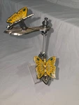 Allied Brass(?) Butterfly Clips On Acrylic Stand Note Holder. Fixed Price $19.99.