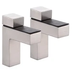 Solid Metal Adjustable Glass Shelf Brackets Wall Mount 2 Pcs Brushed Finish. Fixed Price $13.40.