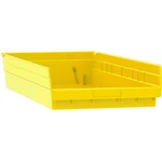 Akro-mils Plastic Shelf Bin Nestable 11-1/8"W X 23-5/8"D 4"H Yellow Lot Of 6. Fixed Price $65.61.