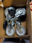 Nexel Industries 500591 Set Of 4 Polyurethane Swivel Wheel Casters 5" Diameter. Fixed Price $35.00.