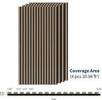 4PCS Wood Slat Acoustic Panels Soundproof Wall 47.2" X 23.6"(TOTAL 31 Ft ). Fixed Price $98.79.