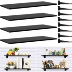 Barydat 4 Set Classic Black Slatwall Shelves With Metal Brackets, Shelf Sla.... Fixed Price $100.50.