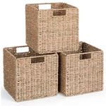 Cube Seagrass Storage Baskets 12X12X12IN Wicker For Shelves Fold. Fixed Price $74.80.