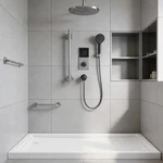 Long-lasting Glossy White Single Threshold Shower Base 60"LX32"W Pan. Fixed Price $305.99.