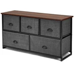 5 Drawers Dresser Storage Unit Side Table Display Organizer Dorm Room Wood Black. Fixed Price $64.99.