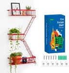 Fire Ese Shelf Red, Urban City Wall Art Decorative Act Figure Metal. Fixed Price $37.78.