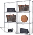 6 Pack Stackable Clear Acrylic Display Cases For Handbags & Collectibles. Fixed Price $119.99.