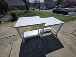 Industrial/commercial Retail Display Table Multi Level 6' Long. Caster Wheels. Fixed Price $100.00.