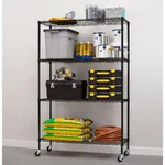 4 Shelf Wire Shelving Storage Rack With Casters Commercial Grade Organizer New. Fixed Price $165.99.
