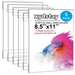 6PACK Acrylic Wall Sign Holder With TAPE,8.5 X 11 Mount Clear Plastic Si.... Fixed Price $29.32.