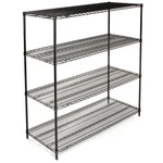 Nexel Wire Shelving Black Epoxy 60"W 24"D 74"H. Fixed Price $225.77.