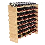 Uimoso 72 Bottle Stackable Modular Wine Rack Bamboo Wood Display Shelf 8-TIER. Fixed Price $54.59.