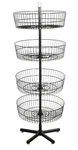 Black Four (4) Tier Basket Display Wire Floor Rack Dump Bin - Brand New. Fixed Price $130.00.