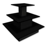 Black 3 Tier Square Display Table 48" Wide X Deep 42" High. Fixed Price $839.50.