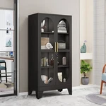 61" H Lockable Glass Display CABINET,4 Tier Metal Curio For Collectibles, Liquor. Fixed Price $145.80.